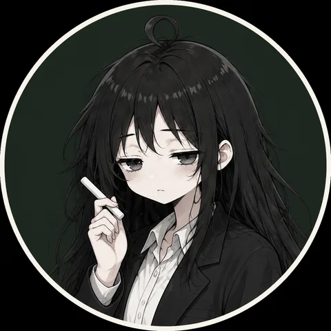 圆形边框内的手绘物理老师头像原图